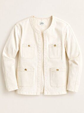 NWT J.Crew S Simone Denim Jacket Coat Ivory
